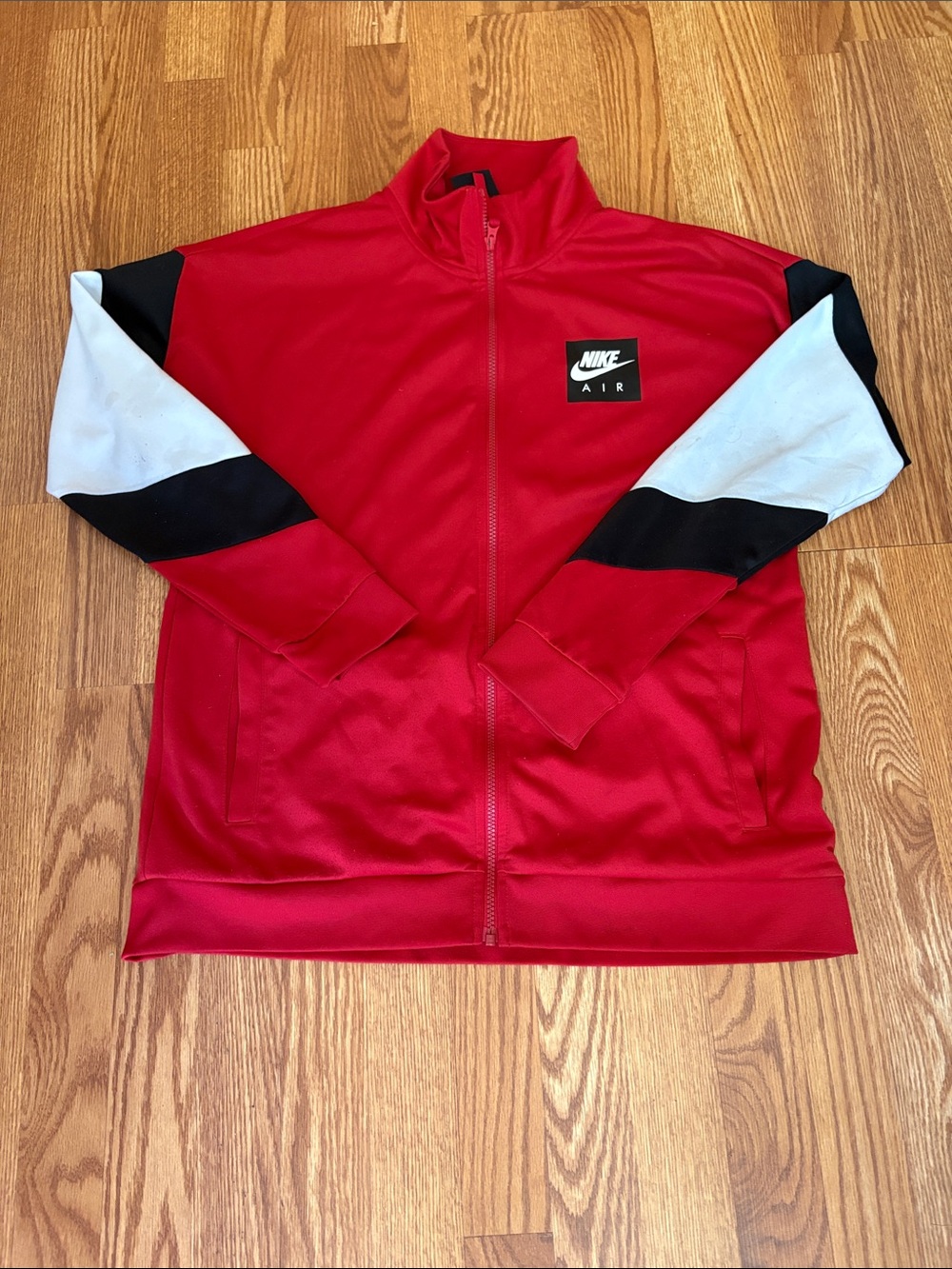 Nike Air Red Track Jacket with Black & White Sleeve Panels